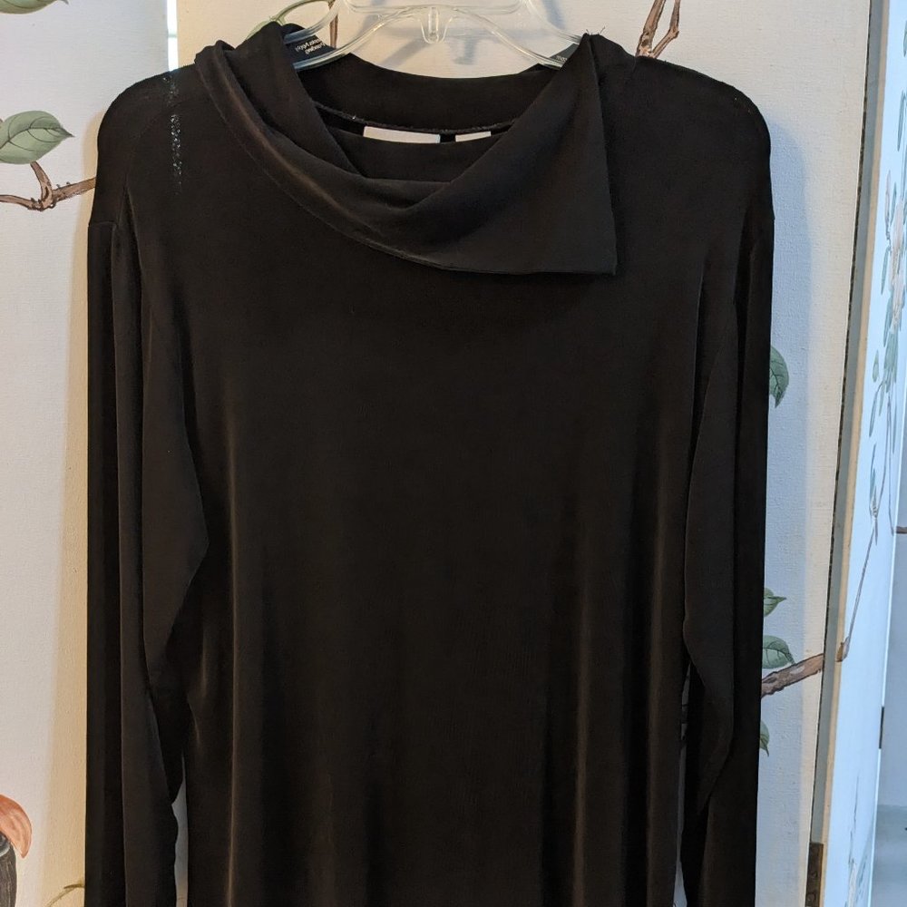 Chico's Travelers asymmetrical collar top